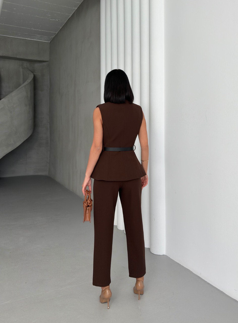 ENSEMBLE TAILLEUR MARRON