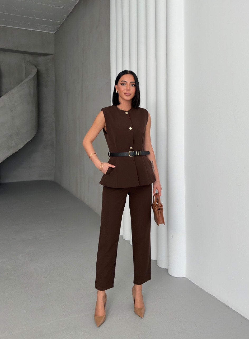ENSEMBLE TAILLEUR MARRON